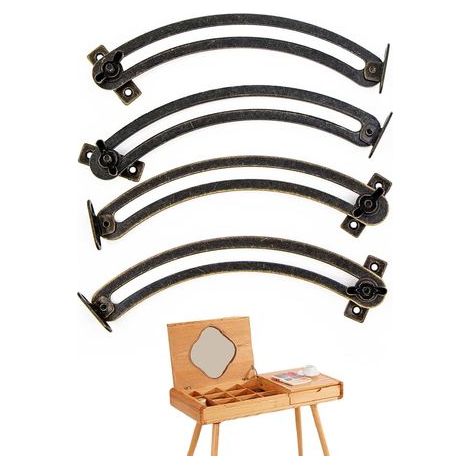 Charnière Soutien Couvercle Porte-ascenseur Support ,4 Pièces Vintage Courbé et Réglable Charniere Porte Placard pour Meuble, Armoire, Boîte à Jouets, Tatami, Couvertures (1/5)