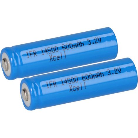 2x XCell IFR 14500 AA Solar Akku LiFePO4 3,2V 600mAh (1/5)