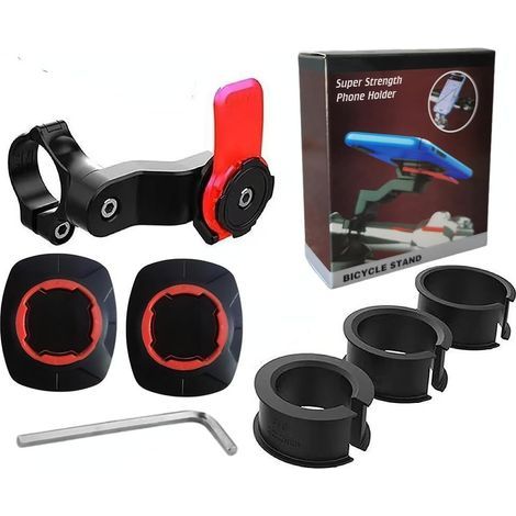 Universal smartphone mount with vibration dampener for handlebars, bicycles, general use (1/4)