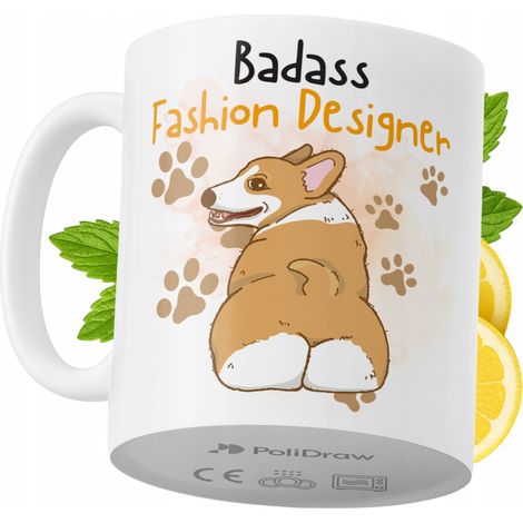 Lustige Kaffee- oder Teetasse mit witzigem Textdesign für Modedesigner – ideal für Geburtstage, Namenstage, Feiertage und besondere Anlässe. Hochwertige Tasse für Zuhause, Büro und Arbeit. Farbe: Weiß
