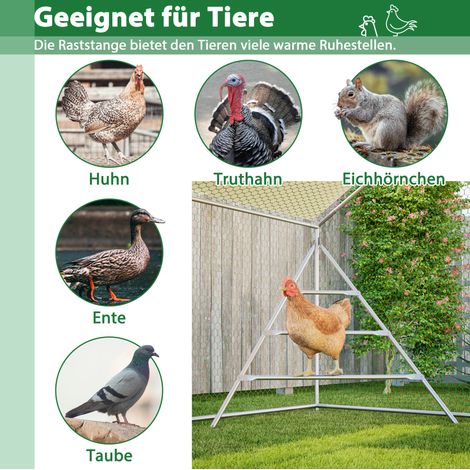 Hühnergehege 3 x 6 m aus verzinktem Stahl mit Dach und Tür (1/2)