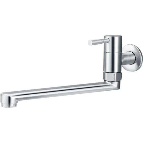 Robinet de cuisine Robinet de cuisine à Rotation de 180 degrés, robinet de piscine for évier, robinets d'eau froide simples muraux allongés en acier inoxydable (1/5)