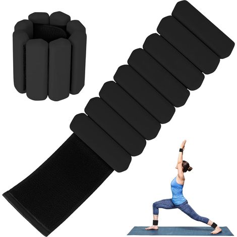 Ensemble de 2 poids pour poignets, bras et jambes, pour femmes et hommes. Poids ajustables pour poignets et chevilles, idéal pour la marche, le yoga, la natation et la musculation. Poids : 900 g (2 lb (1/5)