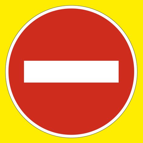 Panneau B1j Répétition Sens Interdit – Interdiction d’Accès à Contresens Bretelle Autoroute – 700 mm – Signalisation Carrée Fond Jaune Rétro-réfléchissant – Modèle Bretagne Sécurité Routière (1/3)