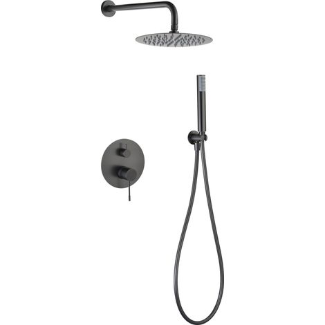 Ensemble douche encastré Genova finition gun metal brossé [ IMEX® ]