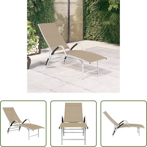 Sonnenliege - Sonnenliege Textilene und Aluminium Creme