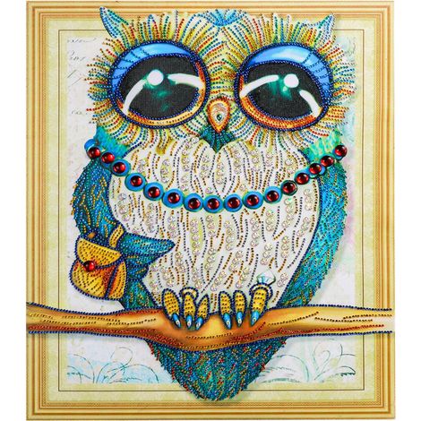 Kit de Peinture Diamant DIY Strass Cristal Broderie Art Décor Coloré Maison Chambre (Hibou 1) (1/5)