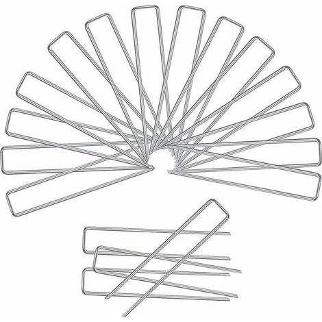 lot de 100 piquets de fixation en acier 3mm, 150 mm long, 40 mm large, (1/4)