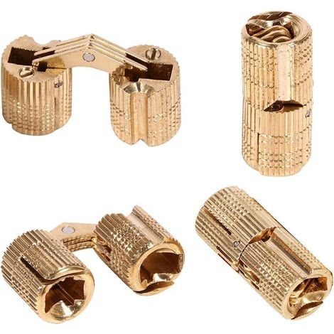 4pcs Charnières Cylindriques Charnière Invisible Laiton Tonneau Charniere pour DIY Boîte À Bijoux Main Artisanat (10mm) (1/5)