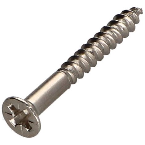 Vis bois Tête fraisée Pozi N°2 3.5X30 Acier nickelé-500 pièces (1/3)