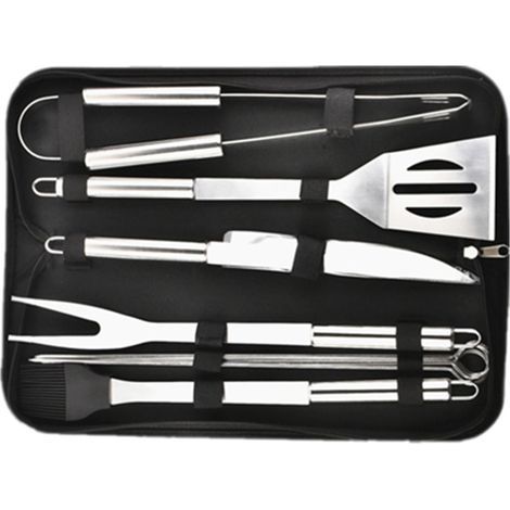 Ensemble d'accessoires barbecue en acier inoxydable 9 pièces pour cuisson intérieure et extérieure (1/5)