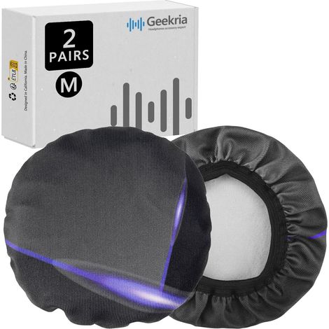 Lot de 2 Paires de protège-Oreilles en Tissu Flexible pour écouteurs, Protections d'oreilles hygiéniques lavables et Extensibles pour Casque Supra-auriculaire (M/Cosmos) (1/5)