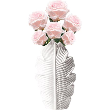 Vases en céramique décoratifs modernes Vase en céramique blanc Petit vase en céramique en forme de feuille d'érable Style bohème moderne Style minimaliste pour salle de séjour, mariage, table de dîner (1/5)
