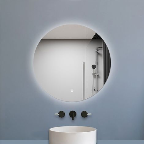 SKY 700mm Round Backlit Bathroom LED Mirror,Dimmable 6500K Cool Lights,Touch Control, Memory Function,IP44 Rated,Without Demister Pad (1/5)