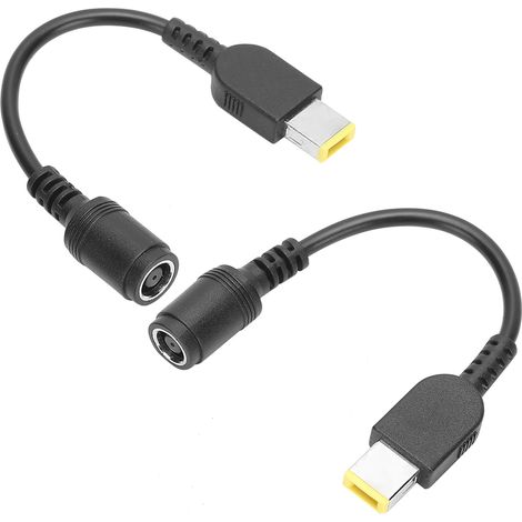 Packung mit 2 Netzadapterkabeln: 5,5 x 2,1 mm Rundstecker auf 7,9 x 5,5 mm Vierkantstecker für Lenovo ThinkPad X1/X240/G405 (1/5)