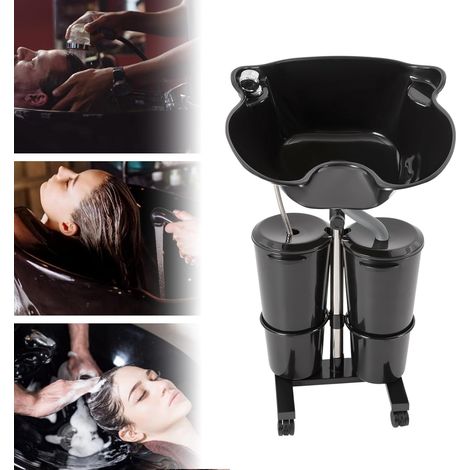 Portable Plastic Shampoo Unit Mobile Salon Basin Shampoo Sink Height Adjustable Salon Hairdressing Back Wash Sink Station with Pump Drain Hose Shampoo Bowl for Salon Beauty Spa