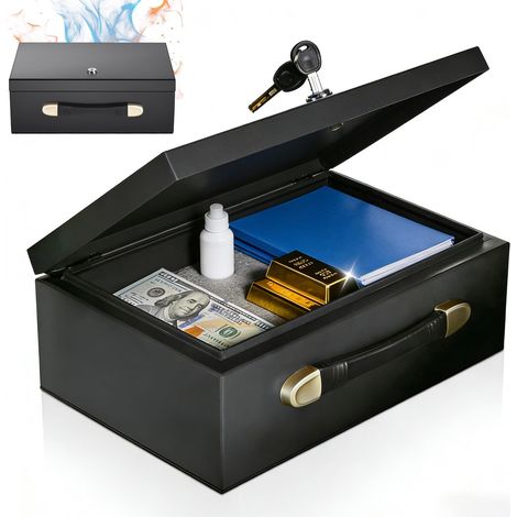 Coffre-Fort Ignifuge Petite boîte à Documents avec Serrure à clé (1/5)