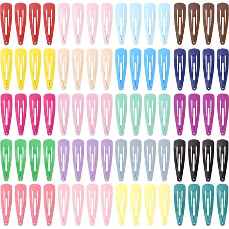 80 Pieces Colorful Snap Hair Clips for girls,2 Inch Metal Fastener Candy Curl Hair Clips - Vibrant Kids' Barrettes Hair Accessories for Little Girls, Perfect for Fine Hair, 20 colors (1/5)