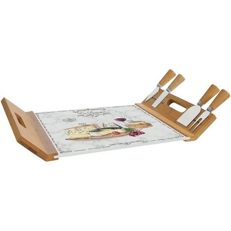 Geschenkset Käseplatte + 4 Messer - Die Käse unserer Regionen - Easy Life