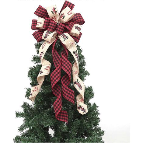 Dekorative Schleife zum Aufhängen am Weihnachtsbaum - Dunkelrot - Polyester - Für Partys und Hochzeiten