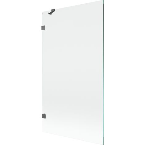 Mexen Lunar Badewannenwand 1-flügelig 100 x 150 cm, transparent, gebürstetes Gun Grau - 897-100-000-66-00