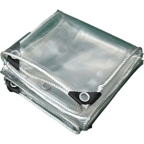 Bâche protection PVC transparent 2x1,5m pour meubles jardin, résistante froid, pluie, gel (1/5)