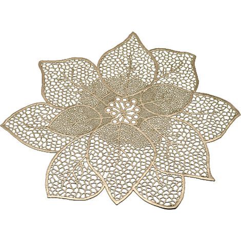 Manteles individuales redondos y decorativos, juego de 2. Manteles individuales lavables. Manteles individuales de madera de bauhinia. Decoración para bodas. (1/4)