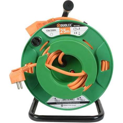 Enrollacable Tambor Eléctrico Naranja 25 m DUOLEC