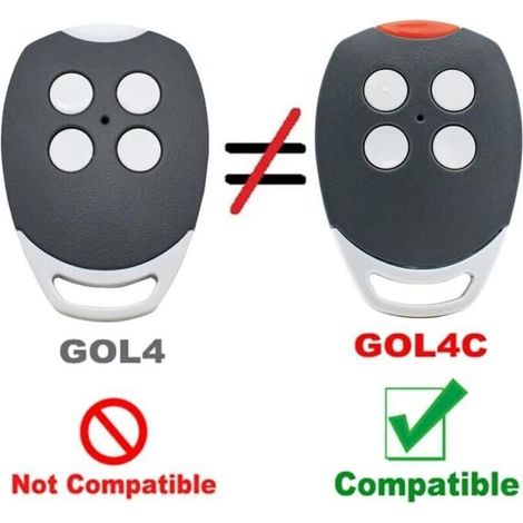 Lot de 2 télécommandes pour portes de garage Ditec GOL4C, ZEN2C et ZEN4C (1/3)