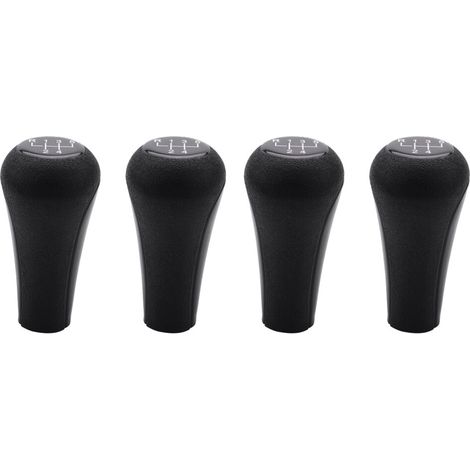 Vier manuelle 5-Gang-Schaltknäufe aus Kunststoff für BMW 1er bis 7er, BMW X5, E30, E36, E46, E39, E34 und Z3, mit 12 mm (schwarzen) Schaltknauflöchern.