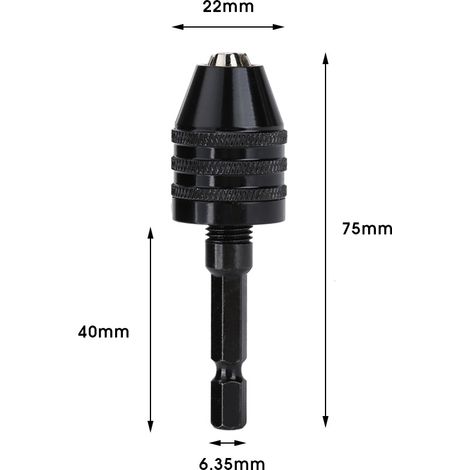 Adaptateur de Mandrin Rapide 6.5mm pour Visseuse Électrique, Convertisseur à Changement Rapide Hex (H01455) (1/5)