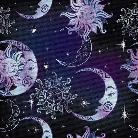 Decoffe Oxford exterior - Motiv Sonne, Mond und Sterne (1/5)