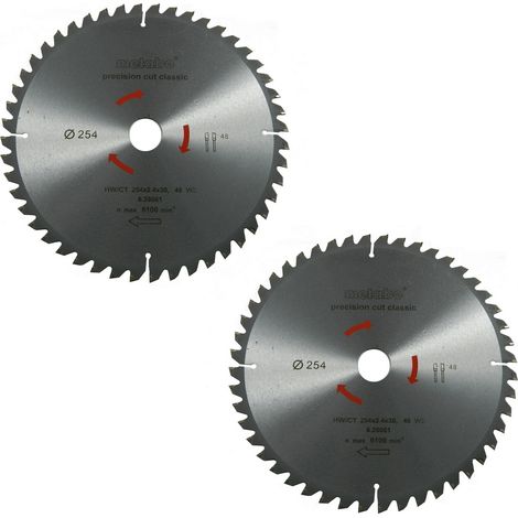 Metabo Kreissägeblatt Sägeblatt 254mm Z48 5°Neg. 2 Stück für Bosch GCM GTS