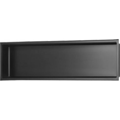 Niche murale de douche, étagère encastrable douche acier Noir Mat - 30x90cm (1/3)