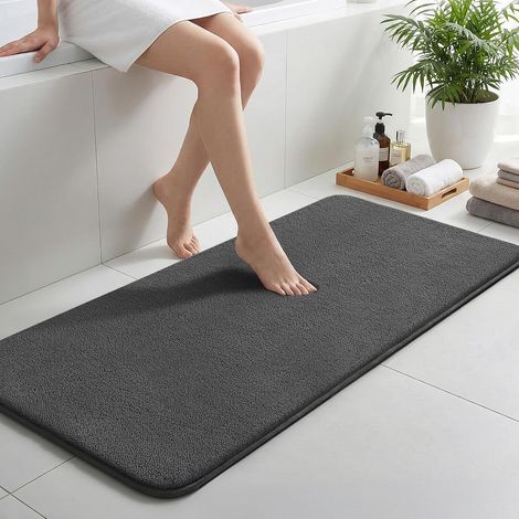 Tapis de bain antidérapant 50 x 120 cm - En microfibre absorbante (1/5)