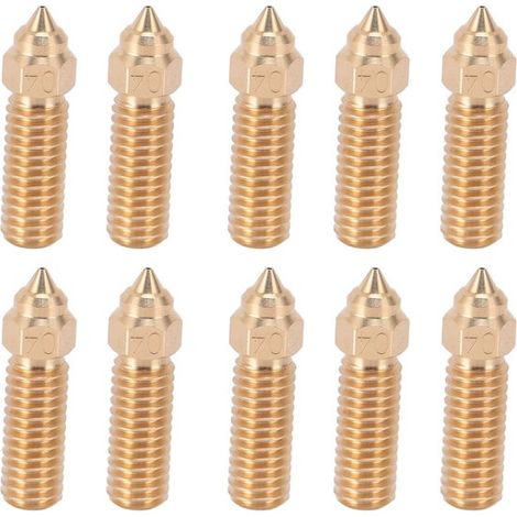 Ersatzteile für 3D-Drucker – 3D-Druckerdüsen – 10 Messingdüsen 0,4 mm, mit arretierbarem Druckkopf, geeignet für verschiedene 3D-Druckermodelle