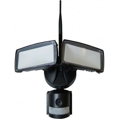Foco LED V-TAC de 18 W con sensor PIR y cámara WiFi, color negro y blanco frío