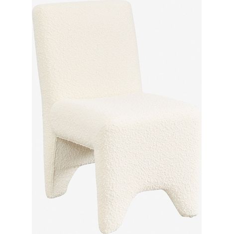 Pack de 2 sillas de comedor en madera y tapizadas en tela bouclé Kamez SKLUM (1/5)