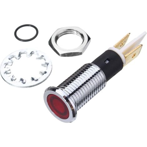 12V 10Mm Tableau De Bord LED Indicateur D'Avertissement Lampe Témoin Lumineux-Rouge (1/5)