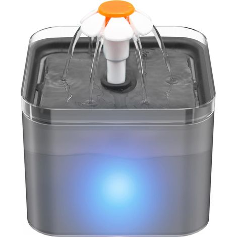Fontaine à Eau pour Chat, Fontaine à Eau pour Chat de 2 L, Fontaine à Eau pour Chat Ultra-Silencieuse, Fontaine à Eau avec Lumière LED, Fontaine à Eau pour Chien, avec Filtre à Charbon Actif et Pompe (1/4)