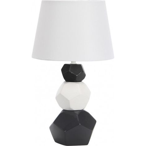 FABRILAMPE 160571026 Ceramica Foz 1xe27 Tischlampe Blanc/neg Pant Blanca 41x24x24 cm