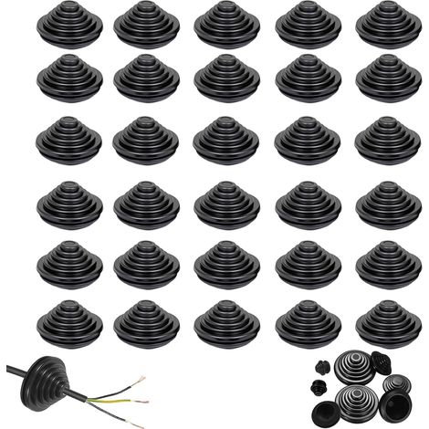 30 Pièce Oeillets en Caoutchouc pour Tour de Câblage,Diamètre du Trou 30mm Conique Passe Câble Caoutchouc pour Armoire de Commande, Boîtier,Prise (30PCS, 30mm) (1/5)