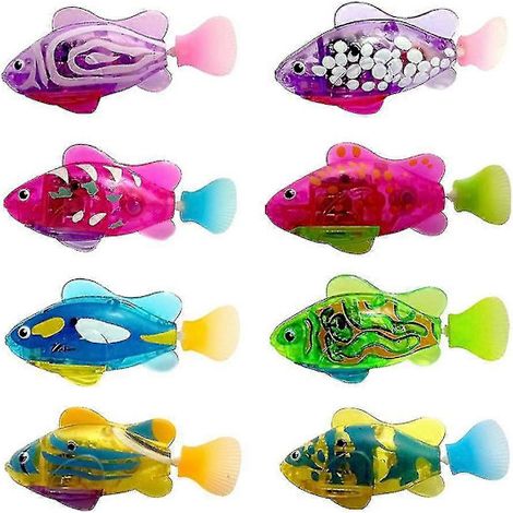 Ensemble de 8 poissons jouets électroniques, fonctionnant à piles, avec fonction nage, pour enfants, Noël (1/5)