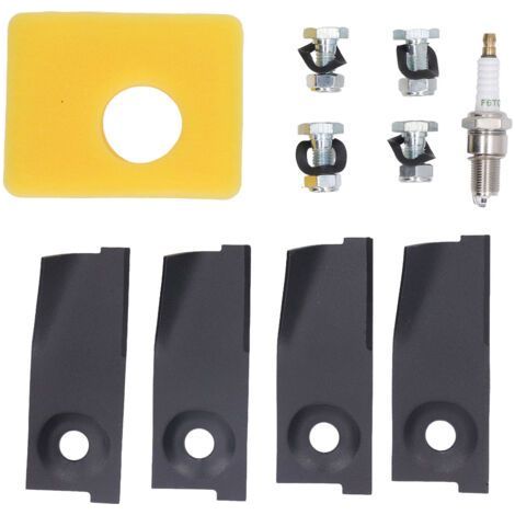 18 Inch Lawn Mower Blades Spark Plugs Air Filter Replacement Kit for 450E 500E 550E 550EX Engine (1/5)