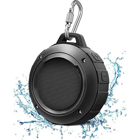 Enceinte Bluetooth étanche pour l'extérieur, mini enceinte portable sans fil pour la douche et les voyages, avec caisson de basses, basses améliorées et micro intégré, idéale pour le sport, la piscine (1/5)
