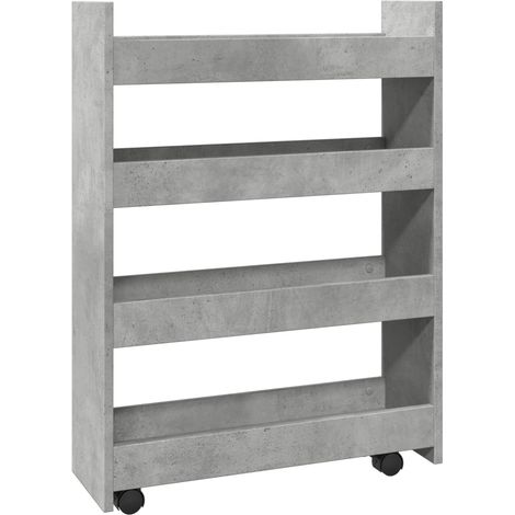 Maison Exclusive - Carrello Stretto a 4 Livelli Grigio Cemento in Truciolato