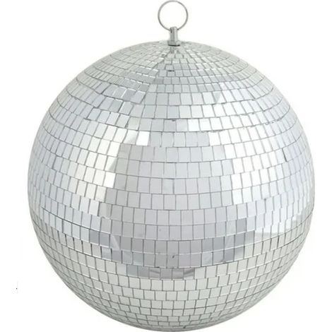 Efavormart Lot de 2 - Boule à facettes argentée de 30 cm - Grande boule à facettes avec anneau de suspension pivotant (1/5)