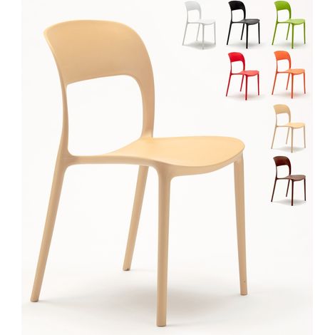 Ahd Amazing Home Design – Chaise restaurant empilable en polypropylène – Confort ergonomique – Hauteur d'assise 46 cm – Pour intérieur et extérieur (1/5)