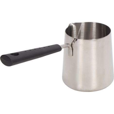 Pichet à lait en acier inoxydable 304 avec long manche et bec verseur pointu, gradué, 350 ml, 18 x 9,5 x 7,5 cm / 7,1 x 3,7 x 3 pouces (1/5)