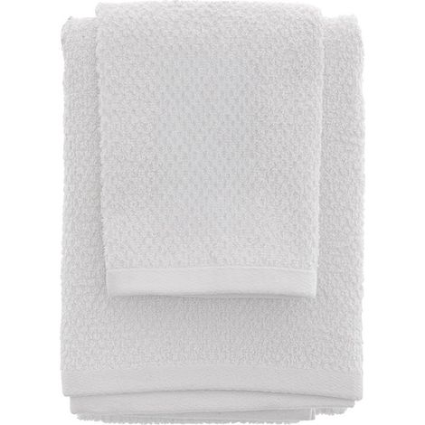 Set asciugamani bagno bianco per viso e ospite in cotone puro Spring (1/5)